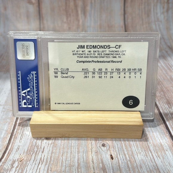 1990 Cal League All-Stars Jim Edmonds #6 PSA NM-MT 8 Baseball Card Item #ME552 - Picture 3 of 3